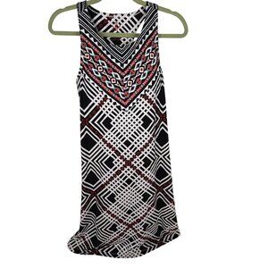 Krimson Klover Sleeveless Racerback Summer Dress Travel Black & White Print Size